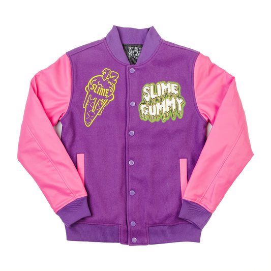 SLIME GUMMY VARSITY JACKET - PURPLE