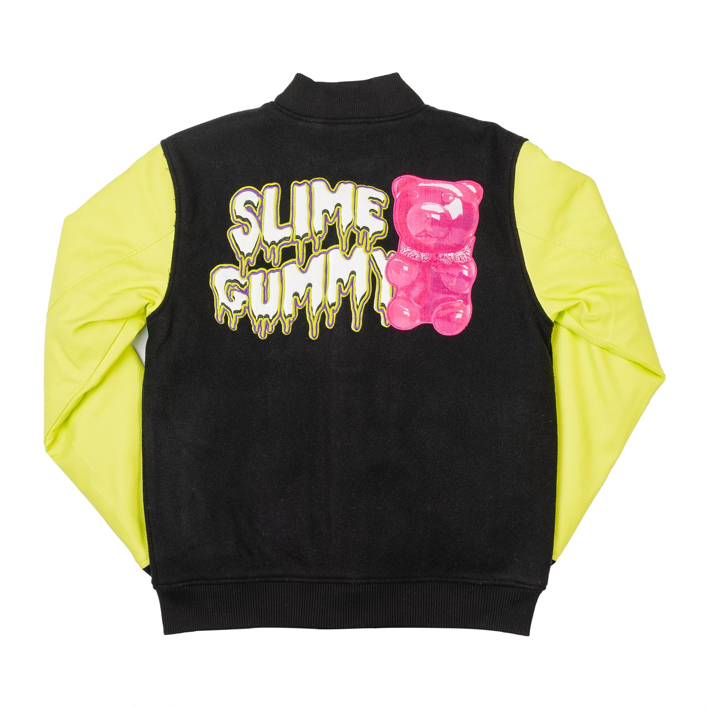 SLIME GUMMY VARSITY JACKET - BLACK