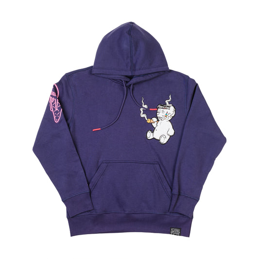 WHITE GUMMY HOODIE - NAVY