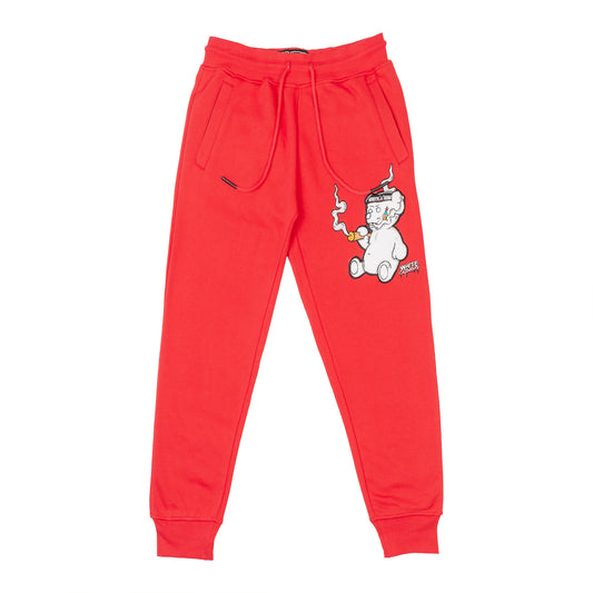 WHITE GUMMY JOGGER - RED