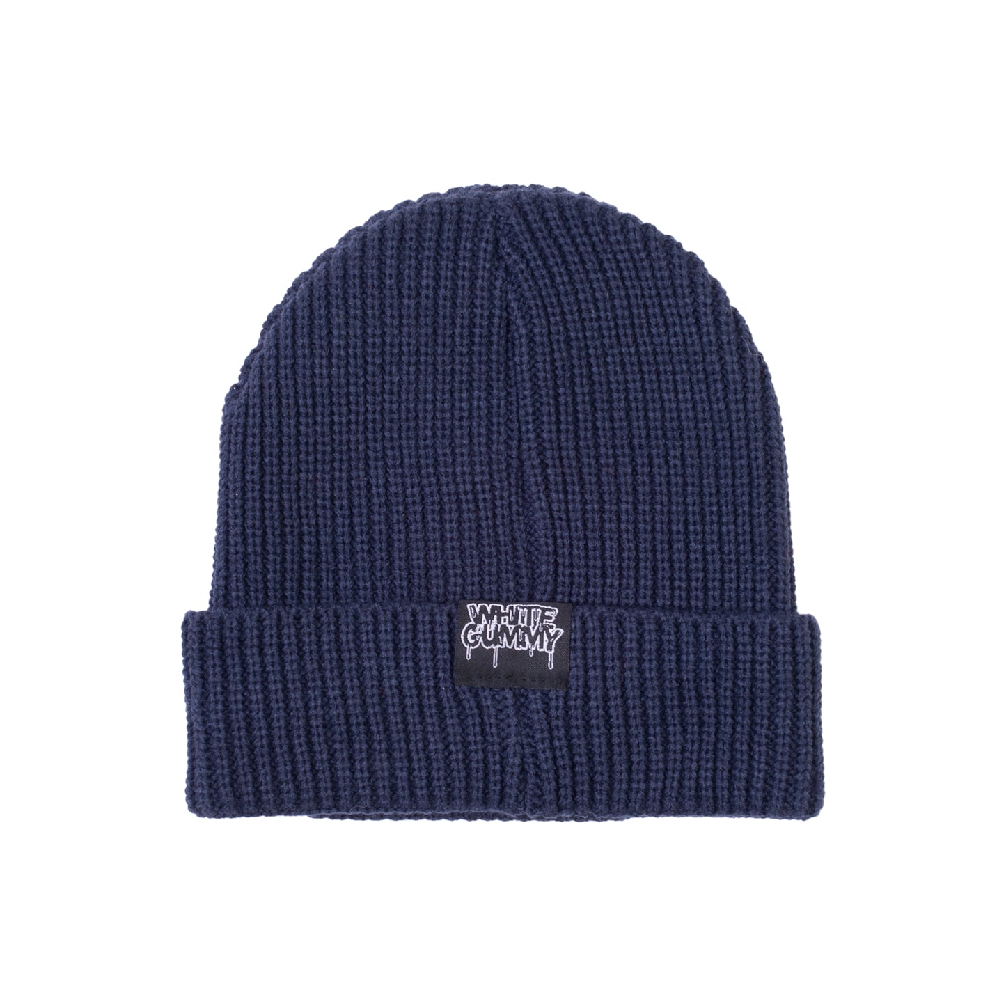 WHITE GUMMY BEANIE - NAVY